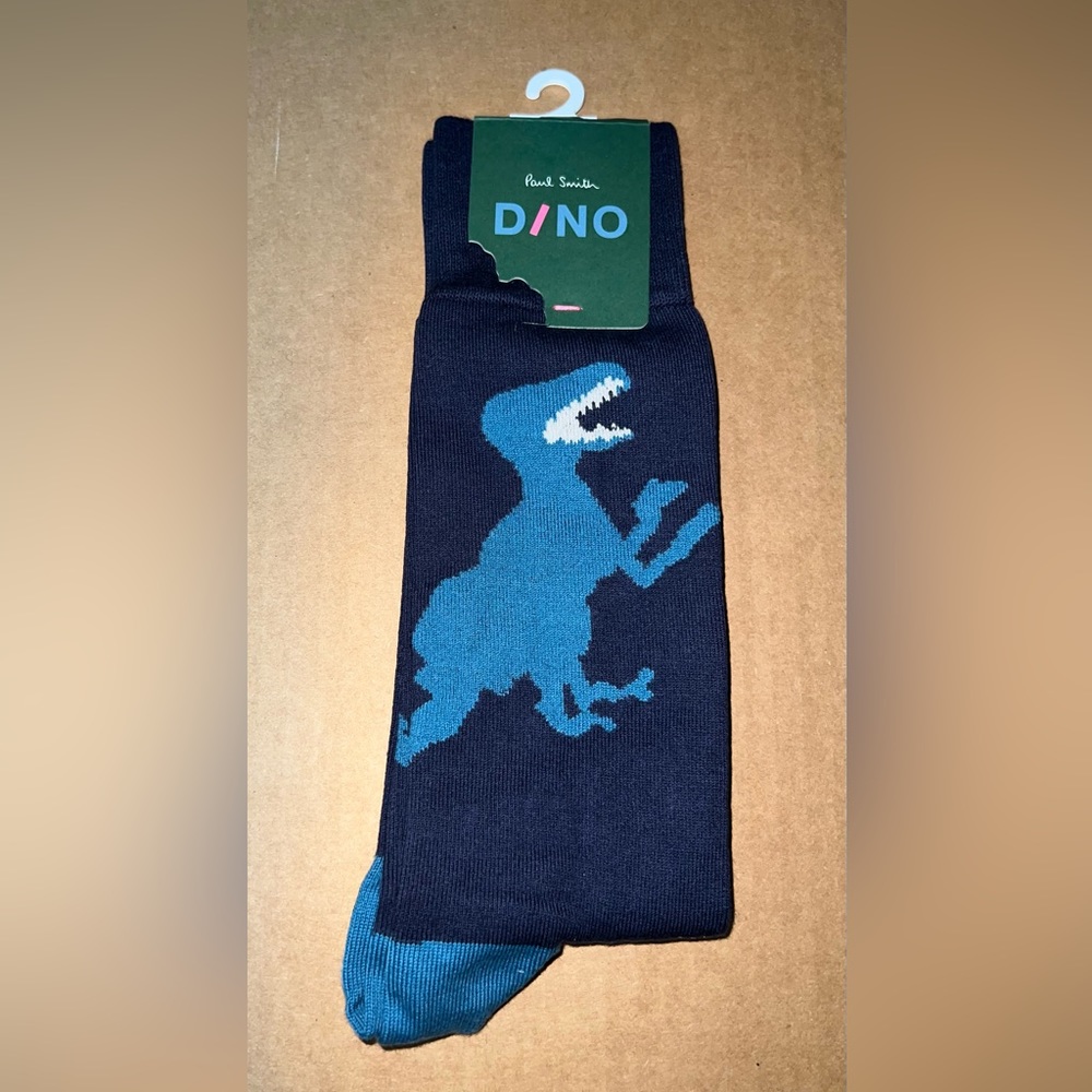 NWT Paul Smith Mainline Dinosaur Intarsia Socks. O/S. Made in England.